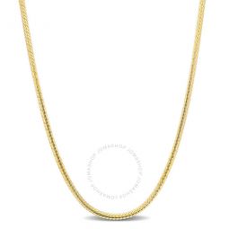 2mm Herringbone Chain Necklace In Yellow Plated Sterling Silver, 16 In