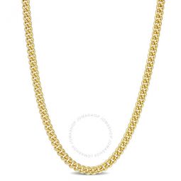 4.4mm Curb Link Chain Necklace In Yellow Plated Sterling Silver, 20 In