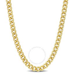 6.5mm Curb Link Chain Necklace In Yellow Plated Sterling Silver, 20 In