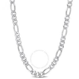 5.5mm Figaro Chain Necklace In Sterling Silver, 20 In