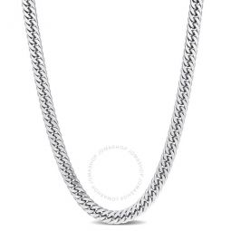 5.5mm Double Curb Link Chain Necklace In Sterling Silver, 18 In