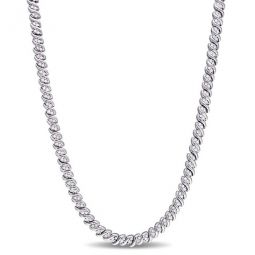 1 CT TW Diamond Braided Necklace In Sterling Silver