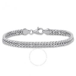 5.5mm Double Curb Link Chain Bracelet in Sterling Silver