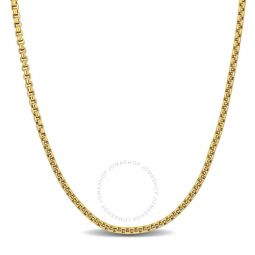 1.6mm Hollow Round Box Link Chain Necklace in 14k Yellow Gold - 20 in