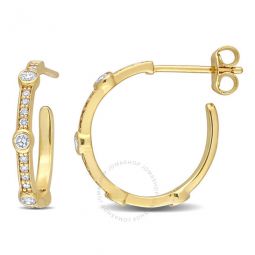 2/5 CT TDW Diamond Open Hoop Earrings In 10K Yellow Gold