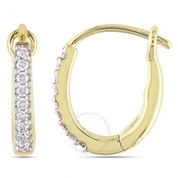 1/7 CT TW Diamond Hoop Earrings In 14K Yellow Gold