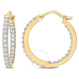 1/2 CT TDW Diamond Inside Outside Hoop Earrings In 10K Yellow Gold