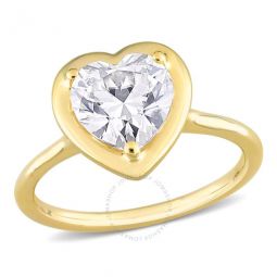 2 CT DEW Heart-shaped Created Moissanite Engagement Ring In 10K Yellow Gold