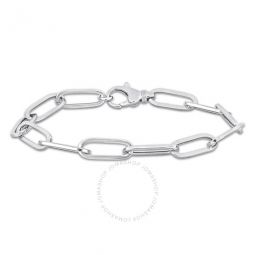 Oval Link Bracelet In 14K White Gold, - 7 In.