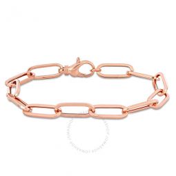 6.3mm Paperclip Chain Bracelet In 14K Rose Gold, 7.5 In