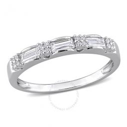 1/2 CT DEW Created Moissanite Anniversary Ring In Sterling Silver