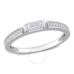 3/8 CT DEW Created Moissanite Anniversary Band In Sterling Silver