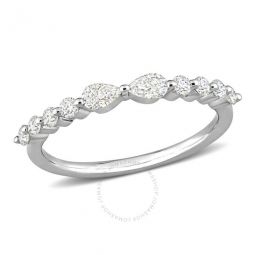 5/8 CT DEW Created Moissanite Semi-eternity Ring In Sterling Silver