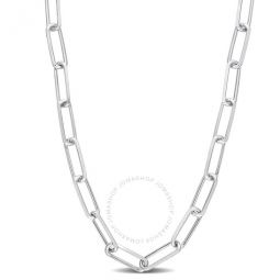 5mm Diamond Cut Paperclip Chain Necklace In Sterling Silver, 32 In