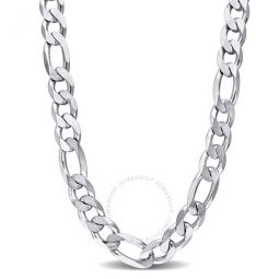 14.5mm Figaro Chain Necklace In Sterling Silver, 24 In