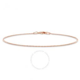 1mm Ball Chain Bracelet In Rose Plated Sterling Silver, 9 In