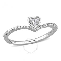 Diamond Accent Heart Promise Ring In Sterling Silver