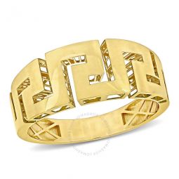 Mens Greek Key Design Ring in 14k Yellow Gold