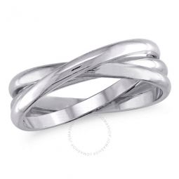 Mens Entwined Wedding Band In 14K White Gold