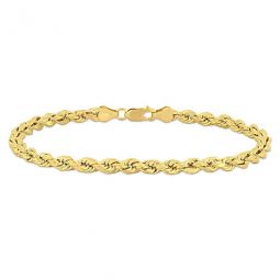 Mens Rope Chain Bracelet In 10K Yellow Gold (5 Mm/9 Inch)