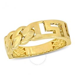 Interlocking and Greek Key Design Ring in 14k Yellow Gold