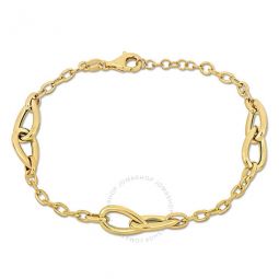 Double Oval Link Bracelet in Yellow Plated Sterling Silver