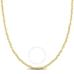 2mm Heart Link Necklace in 14k Yellow Gold - 18 in