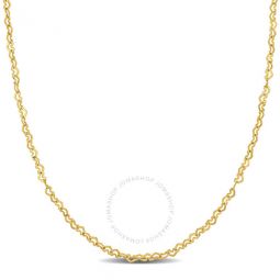 2mm Heart Link Necklace in 14k Yellow Gold - 16 in