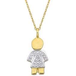 Golden Girl Pendant with Chain in 14k Yellow Gold - 17 in