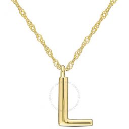 Intial L Pendant with Chain in 14k Yellow Gold