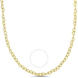 3mm Heart Link Necklace in 14k Yellow Gold - 20 in