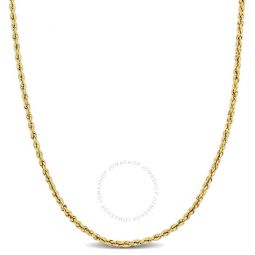 1.9mm Super Ultra Light Hollow Rope Chain Necklace in 14k Yellow Gold - 18 in
