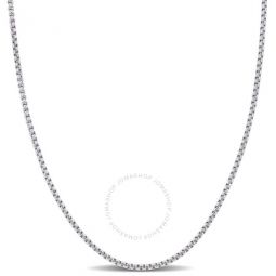1.6mm Hollow Round Box Link Chain Necklace in 10k White Gold - 16 in