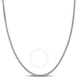 1.6mm Hollow Round Box Link Chain Necklace in 10k White Gold - 24 in