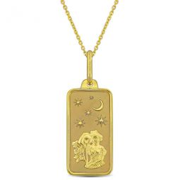 Aquarius Horoscope Necklace In 10K Yellow Gold