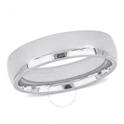 Mens 5.5mm Comfort Fit Wedding Band In 14K White Gold
