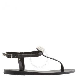 Ladies Lito Leather T-Strap Sandals, Brand Size 36 ( US Size 6 )