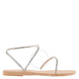 Irina Crystal-Embellished Flat Sandals, Brand Size 36 ( US Size 6 )