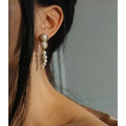 She is Fine Earrings - Gold/White