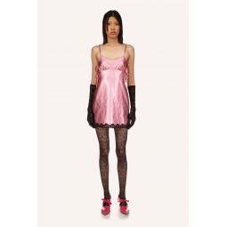 Metallic Leather Mini Dress - Bubblegum