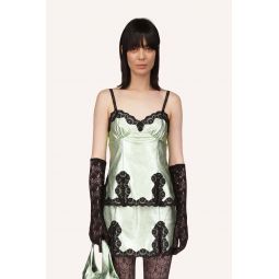 Metallic Leather Camisole Top - Peppermint