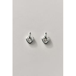 Heart Drop Earrings - Sterling Silver