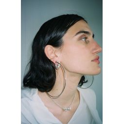 Large Twine Hoops - Silver