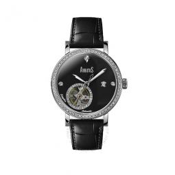 AG Silver Collection Diamond Black Dial Ladies Watch