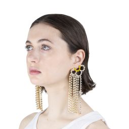 Petal Chandelier Earrings - Clear/Yellow