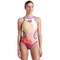 Arena Womens One Morning Light Tech Back One Piece Swimsuit