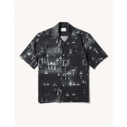 Graveyard Hawaiian Short Sleeve Shirt - Black