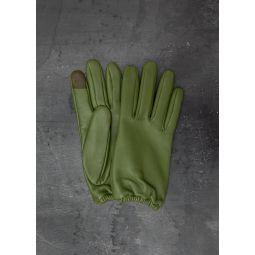 Lambskin/Cashmere Gloves - Clover/Grey