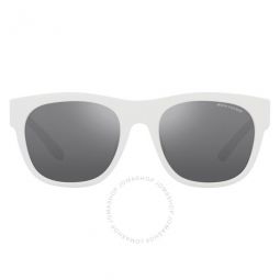 Gray Mirrored Silver Square Mens Sunglasses