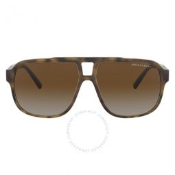 Gradient Brown Polarized Rectangular Mens Sunglasses